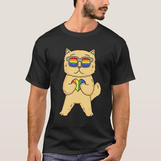 Gay Pride LGBT Rainbow - Cat Breed Persian - LGBT  Tシャツ (正面)