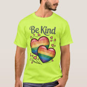 Gay Pride LGBTQ Be Kind Tシャツ (正面)