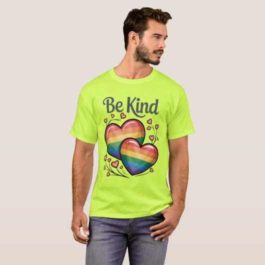 Gay Pride LGBTQ Be Kind Tシャツ (正面フル)
