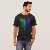 Gay Pride LGBTQ Month Skull Heart Rainbow Flag LGB Tシャツ (正面フル)