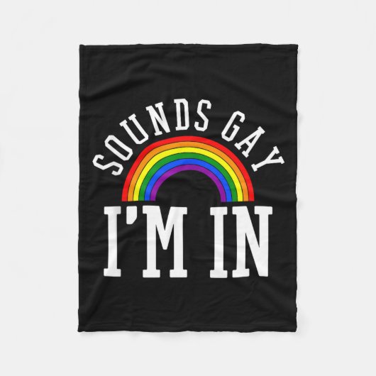 Gay Pride Month Sounds Gay Rainbow Funny Quote Gif フリースブランケット (正面)