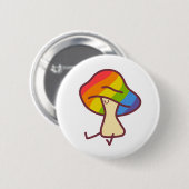 Gay Pride Mushroom Pin 缶バッジ (正面&裏面)