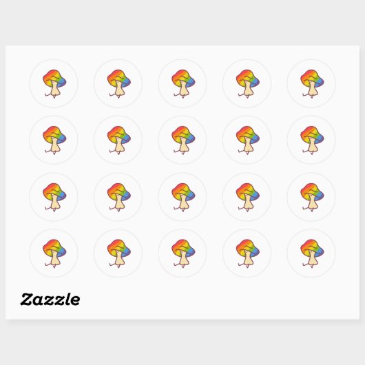 Gay Pride Mushroom Sticker ラウンドシール (シート)