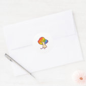 Gay Pride Mushroom Sticker ラウンドシール (封筒)