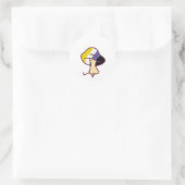 Gay Pride Non-Binary Mushroom Sticker ラウンドシール (バッグ)