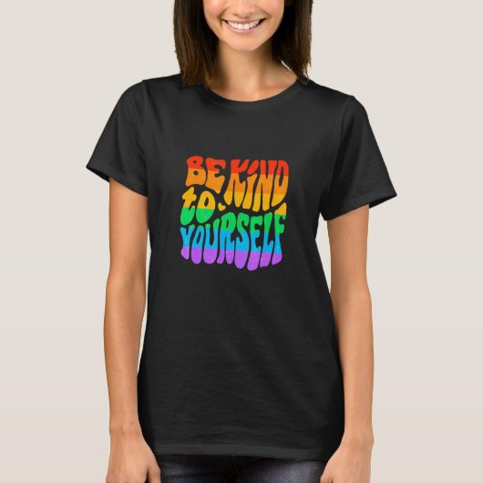 Gay Pride Parade LGBTQ+ Rainbow Flag Body Positivi Tシャツ (正面)