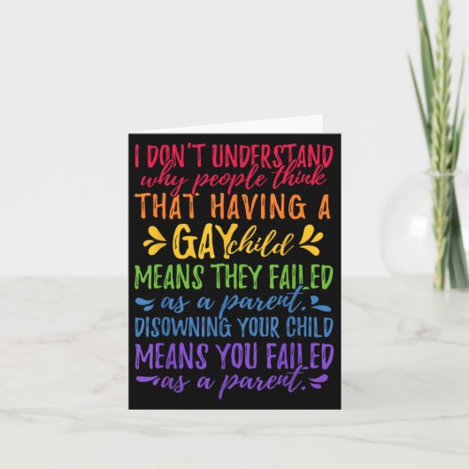 Gay Pride - Proud Parent Mom Dad Parenting Quote カード (正面)