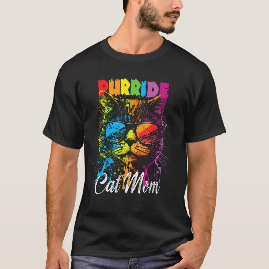 Gay Pride Purride Cat Mother LGBT Pride Month Cute Tシャツ (正面)