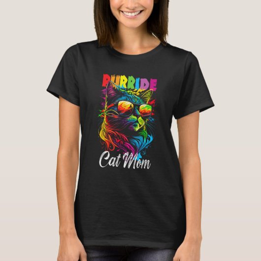 Gay Pride Purride Cat Mother LGBT Pride Month Cute Tシャツ (正面)