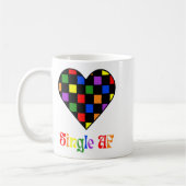 Gay Pride Rainbow Single Af Valentines Day Sarcas  コーヒーマグカップ (左)