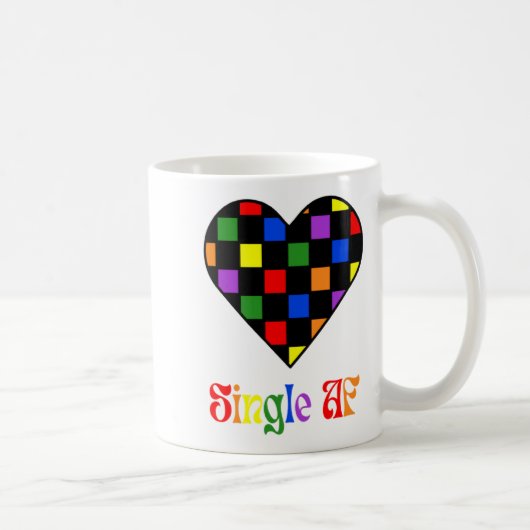 Gay Pride Rainbow Single Af Valentines Day Sarcas  コーヒーマグカップ (右)