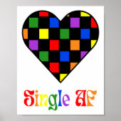 Gay Pride Rainbow Single Af Valentines Day Sarcas  ポスター (正面)