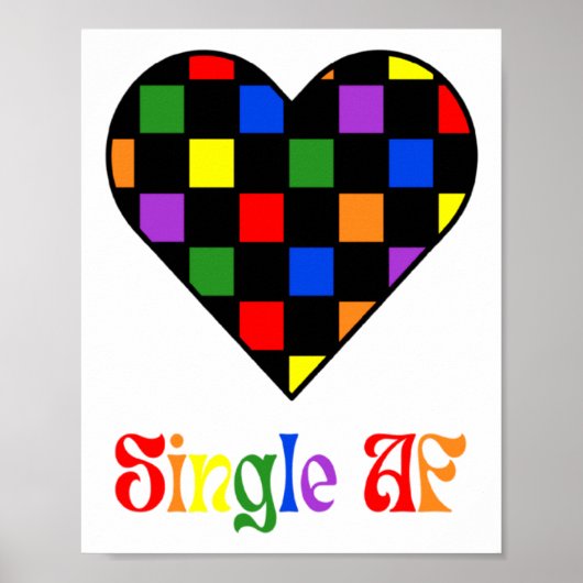Gay Pride Rainbow Single Af Valentines Day Sarcas  ポスター (正面)