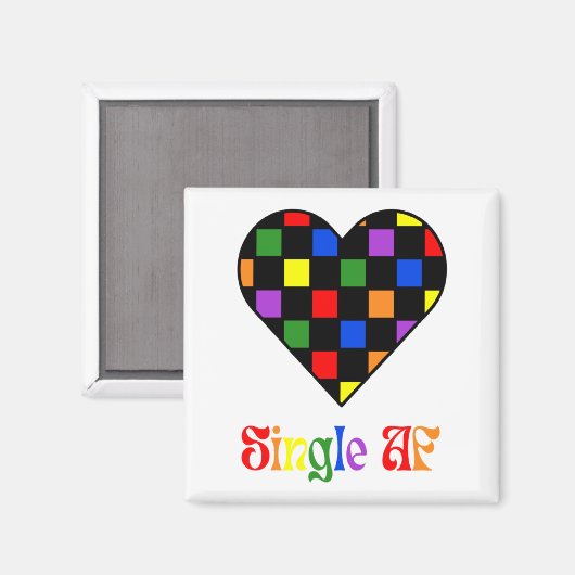 Gay Pride Rainbow Single Af Valentines Day Sarcas  マグネット (正面/裏面)