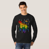 Gay Pride Turtle Rainbow Flag Cute Lgbtq Ally Men  Tシャツ (正面フル)