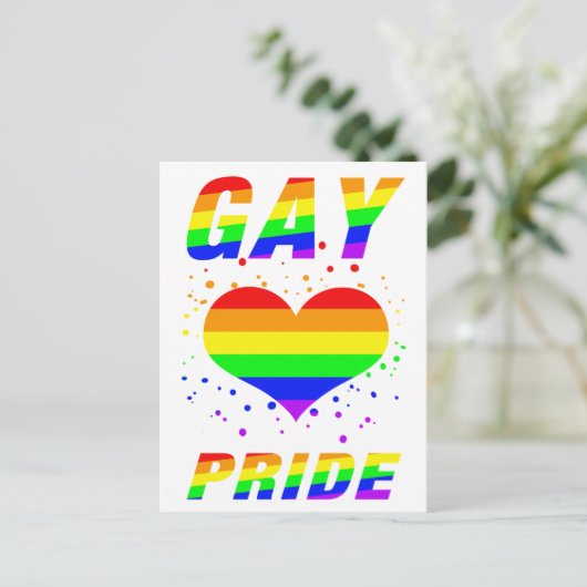 Gay Pride with Heart ポストカード (スタンド正面)