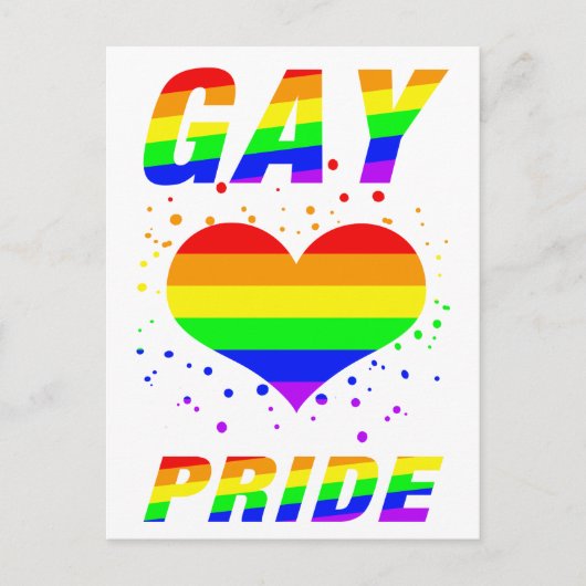 Gay Pride with Heart ポストカード (正面)