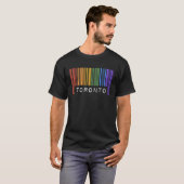 Gay Queer Barcode Pride Toronto Canada Aesthetic L Tシャツ (正面フル)