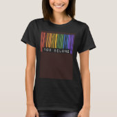 Gay Queer Barcode Pride You Belong Ally Aesthetic  Tシャツ (正面)