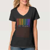 Gay Queer Barcode Pride You Belong Ally Aesthetic  Tシャツ (正面)