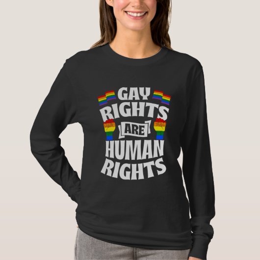 Gay Rights Are Human Rights Cute LGBTQ Gay Rights Tシャツ (正面)