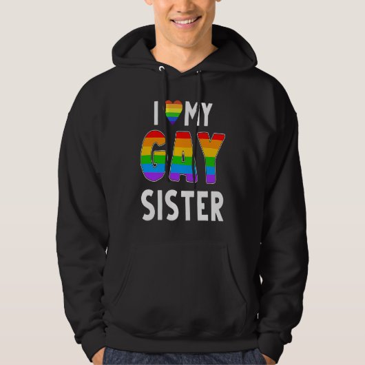 Gay Sister LGBT Rainbow Pride Lesbian Transgender パーカ (正面)