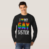 Gay Sister LGBT Rainbow Pride Lesbian Transgender  Tシャツ (正面フル)