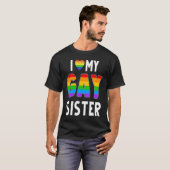Gay Sister LGBT Rainbow Pride Lesbian Transgender  Tシャツ (正面フル)