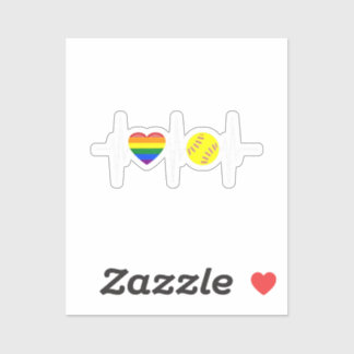 Gay Softball Shirt Softball Player Gay Pride LGBTQ シール