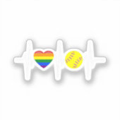 Gay Softball Shirt Softball Player Gay Pride LGBTQ シール (正面)