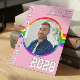 Gay Student Pride Rainbow Graduation Announcement  招待状