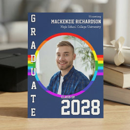 Gay Student Pride Rainbow Graduation Announcement  招待状
