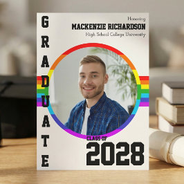 Gay Student Pride Rainbow Graduation Announcement  招待状