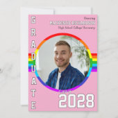 Gay Student Pride Rainbow Graduation Announcement  招待状 (正面)