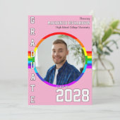 Gay Student Pride Rainbow Graduation Announcement  招待状 (スタンド正面)