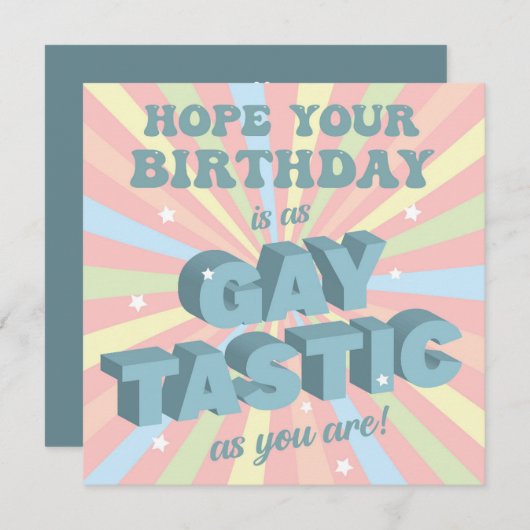 Gay Tastic Birthday カード (正面/裏面)