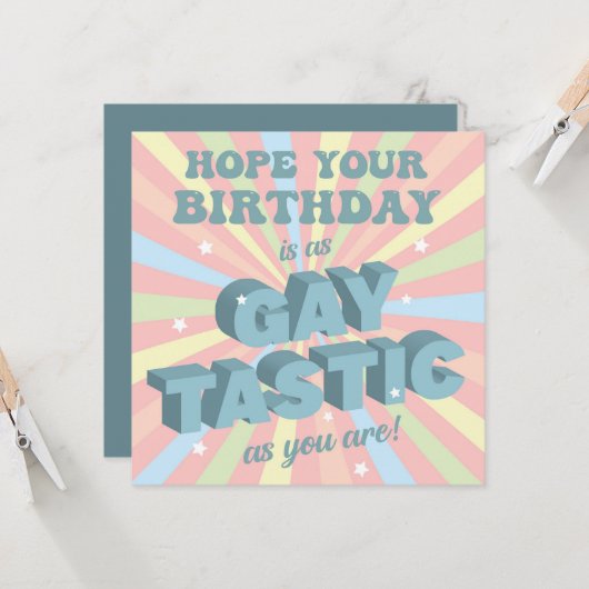 Gay Tastic Birthday カード (正面/裏面インサイチュ)