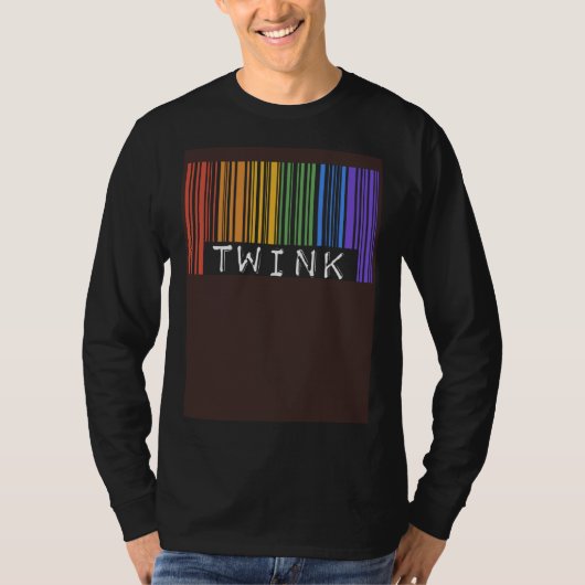 Gay Twink Barcode Gay Pride Flag Aesthetic Trendy Tシャツ (正面)