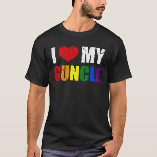 Gay Uncle Guncle Pride Month LGBT homosexual Rainb Tシャツ (正面)