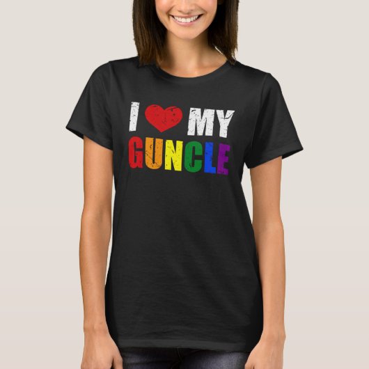 Gay Uncle Guncle Pride Month LGBT homosexual Rainb Tシャツ (正面)