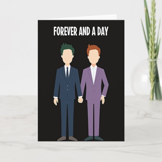 Gay Wedding Forever Love Card カード (正面)
