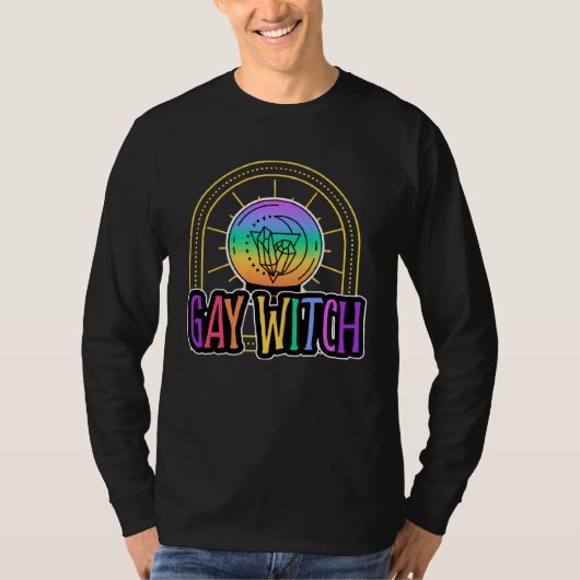 Gay Witch Crystals Wicca Witchcraft Satanic Mystic Tシャツ (正面)