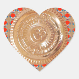 GAYATRIマントラnオムマントラシンボルエンボス金ゴールド ハートシール