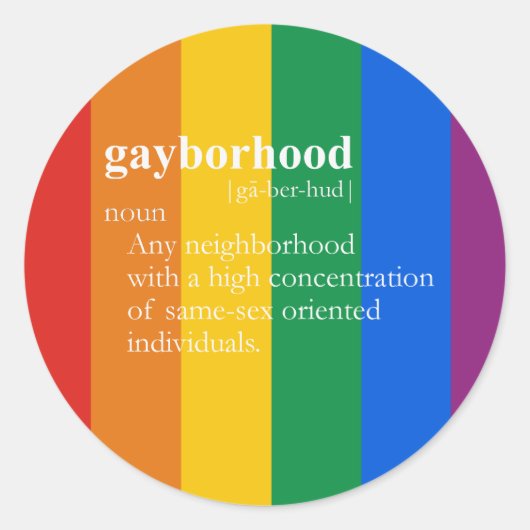 GAYBORHOOD Tシャツ/ゲイスラングTシャツ ラウンドシール (正面)