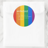 GAYBORHOOD Tシャツ/ゲイスラングTシャツ ラウンドシール (バッグ)