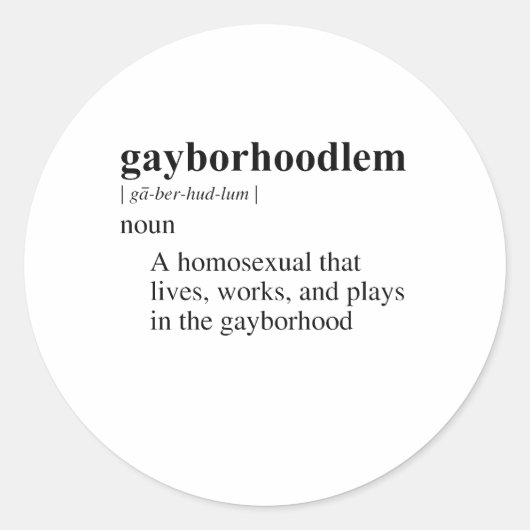 GAYBORHOODLEM ラウンドシール (正面)