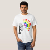 Gaydarの陽気な虹LGBTのレーダー Tシャツ (正面フル)