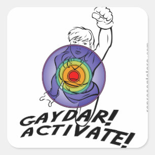 Gaydar! 活動化させて下さい! 虹のレズビアン スクエアシール