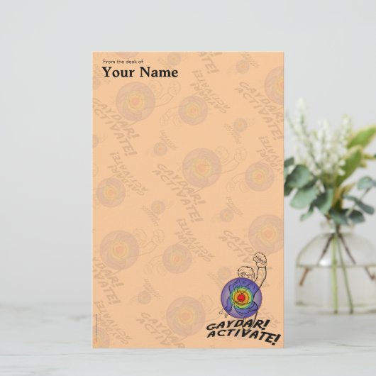 Gaydar! 活動化させて下さい! 虹のレズビアン 便箋 (スタンド正面)