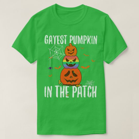 Gayest Pumpkin In The Patch LGBT Pride Lesbian Gay Tシャツ (デザイン正面)